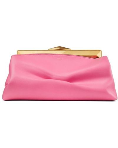 Jimmy Choo Diamond Leather Clutch Bag - Pink