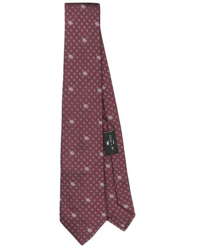 Etro Patterned-jacquard Silk Tie - Purple