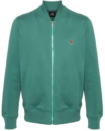 PS by Paul Smith Organic Cotton Zip-up Sweatshirt - Green
