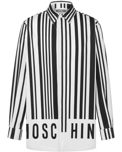 Moschino Barcode-print Poplin Shirts - Black