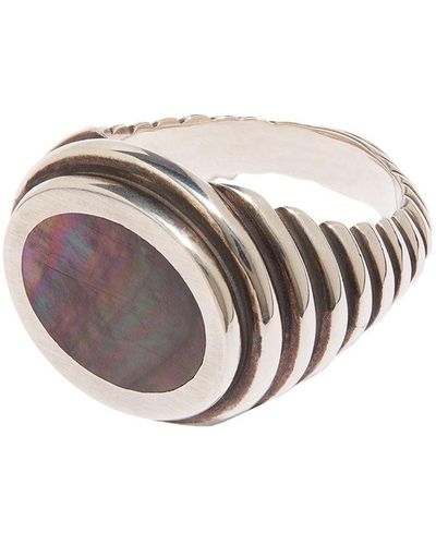 M. Cohen Lira Oval Ring - Metallic
