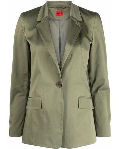 HUGO Fitted Single-breasted Blazer - Green