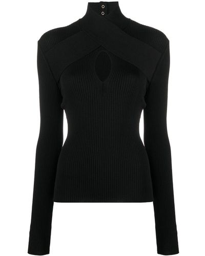 MSGM High Neck Knitted Top - Black