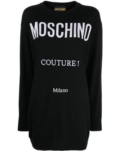 Moschino Robe courte Couture en maille - Noir