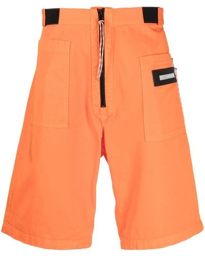 Aries Knielange Shorts mit Logo-Patch - Orange