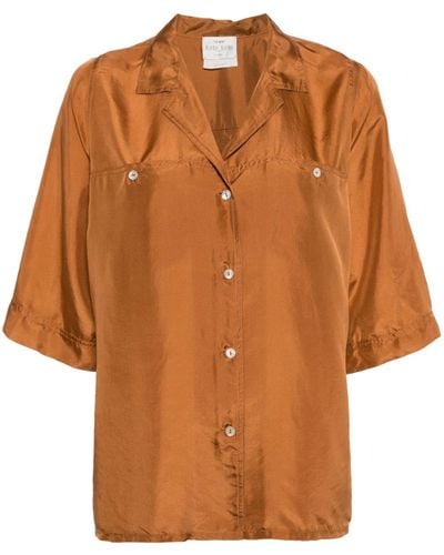 Forte Forte Short-sleeve Silk Shirt - Brown