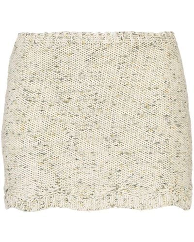 Danielle Guizio Bloom Low-rise Knitted Miniskirt - Natural