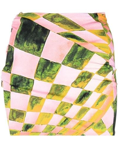 Louisa Ballou Coastline Abstract-print Miniskirt - Pink