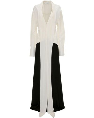 Victoria Beckham Robe longue en soie à détail noué - Blanc