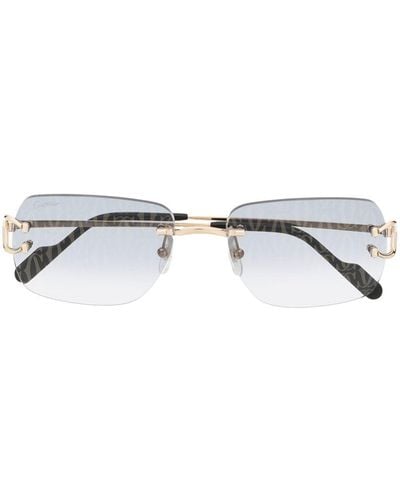 Cartier Lens Decal Pattern Sunglasses - Metallic