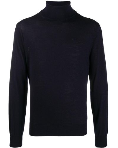 Armani Exchange Turtleneck Wool Sweater - Blue