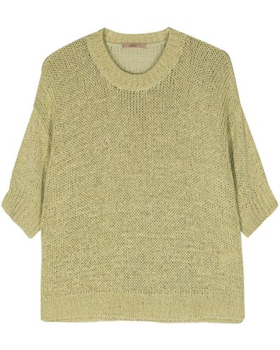 Nuur Short-sleeve Open-knit Jumper - Green