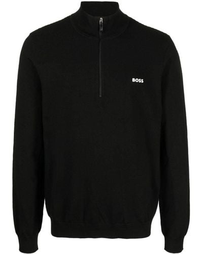 BOSS ロゴ セーター - ブラック