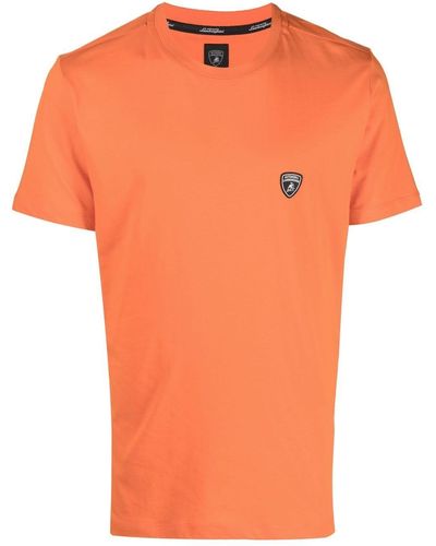 Automobili Lamborghini Logo-patch Cotton T-shirt - Orange