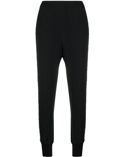 Stella McCartney Lace Cut-out Tapered Pants - Black