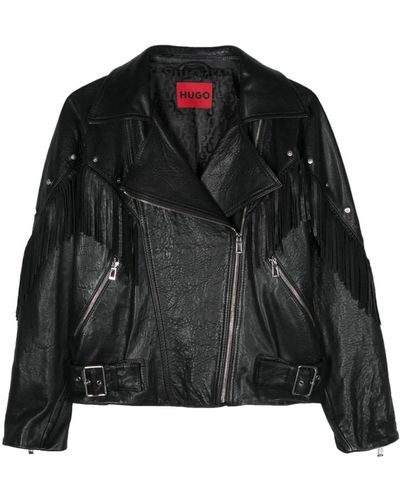 HUGO Chaqueta biker Lafranka - Negro