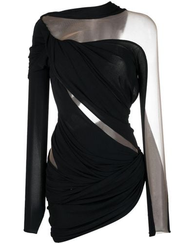 Mugler Cut-out Asymmetric Minidress - Black