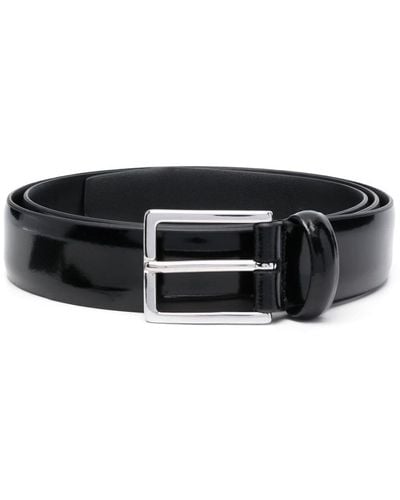 Dell'Oglio Square-buckle Patent-leather Belt - Black