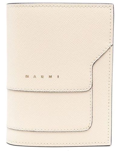 Marni Leather Bi-fold Wallet - Natural