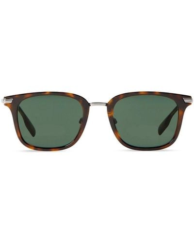 Burberry Eckige Sonnenbrille in Schildpattoptik - Grün