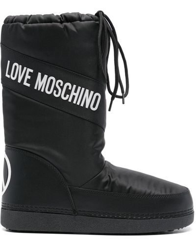 Love Moschino Logo-rubberised Ski Boots - Black