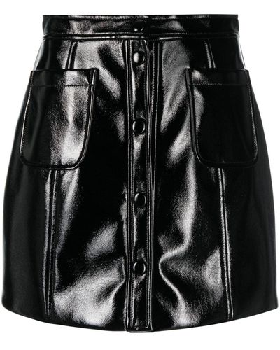 Claudie Pierlot High-waisted Button-up Mini Skirt - Black