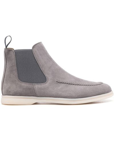 SCAROSSO Eugenia Suede Ankle Boots - Grey