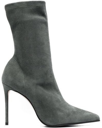 Le Silla Eva 100mm Suede Ankle Boots - Grey