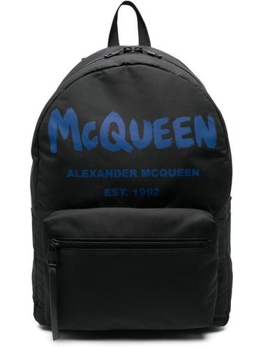 Alexander McQueen Rugzak Met Logoprint - Zwart
