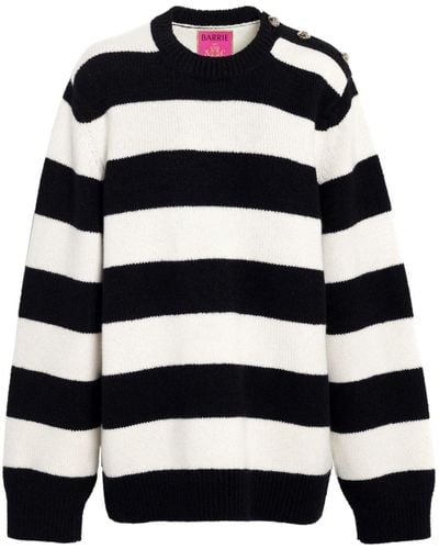 Barrie Striped Intarsia-knit Sweater - Black