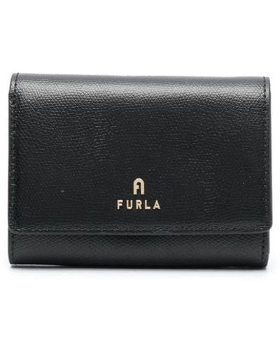 Furla Medium Camelia Leather Wallet - Black