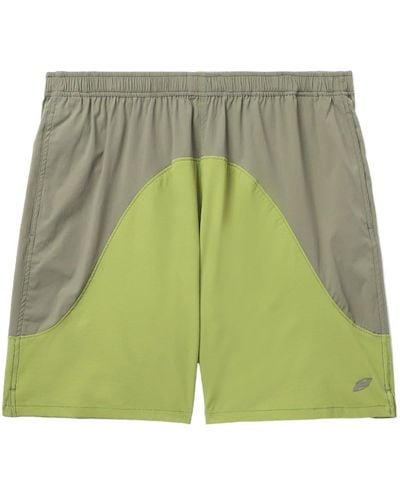 FIVE CM Two-tone Paneled Shorts - Green