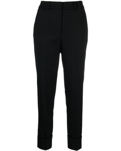 Peserico High-waist Slim-fit Trousers - Black