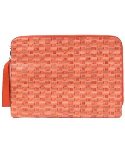 Moreau Portfolio Leather Laptop Sleeve - Orange