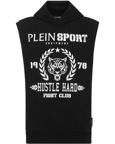 Philipp Plein Tiger-print Sleeveless Sweatshirt - Black