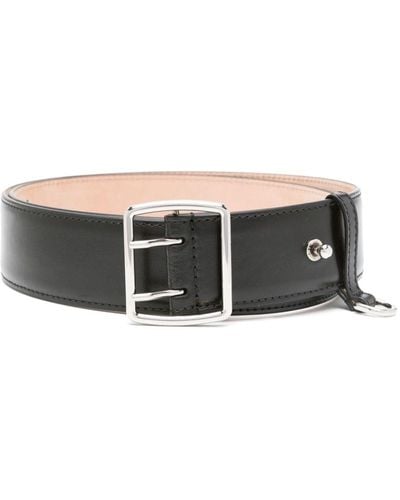 Alexander McQueen Buckle-fastening Leather Belt - Black