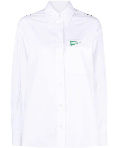 KENZO Sailor Embroidered Cotton Shirt - White