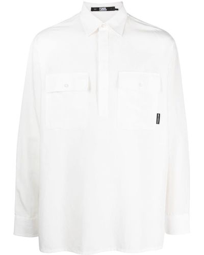 Karl Lagerfeld Chest-pocket Pullover Shirt - White