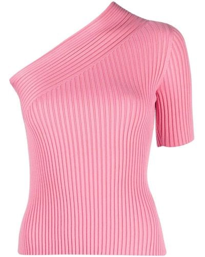 Aeron Zero One-shoulder Knitted Top - Pink