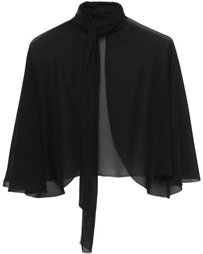 Prada Blusa georgette estilo capa - Negro