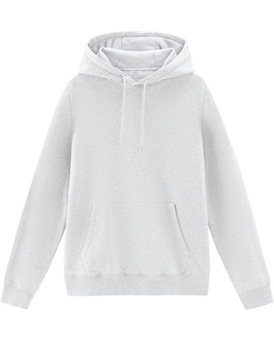 Woolrich Logo-embroidered Cotton Hoodie - White