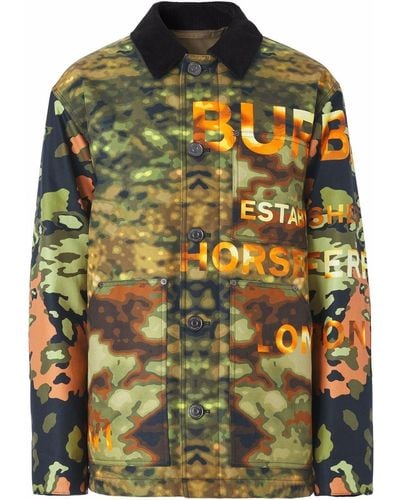 Burberry Camouflage Logo-print Jacket - Multicolour