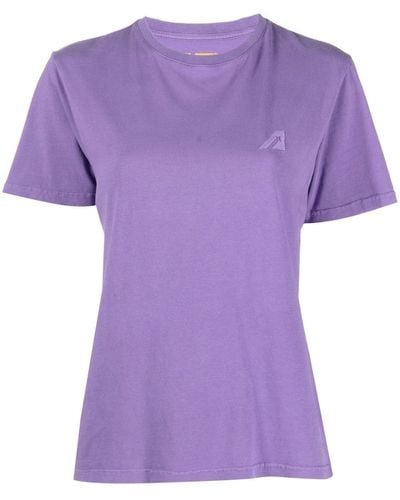 Autry Logo-embroidered Short-sleeved T-shirt - Purple