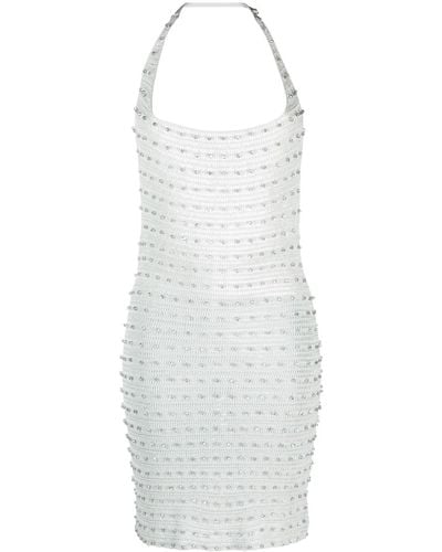 AYA MUSE Crystal Embellished Halterneck Dress - White