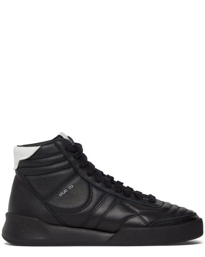 Courreges Mid Club 02 Leather Trainers - Black