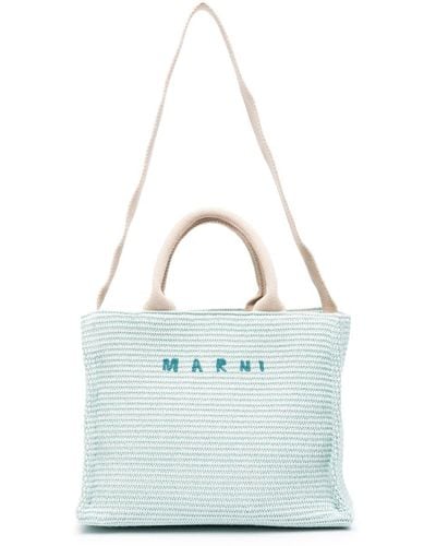 Marni Raffia Tote Bag - Blue