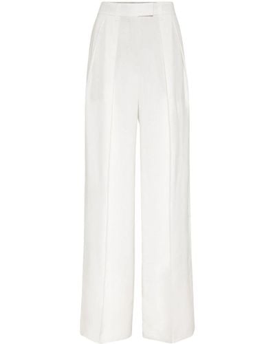 Brunello Cucinelli Pantalon de tailleur à coupe ample - Blanc