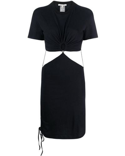 Nensi Dojaka Mini Cut-out Dress In Cotton - Black