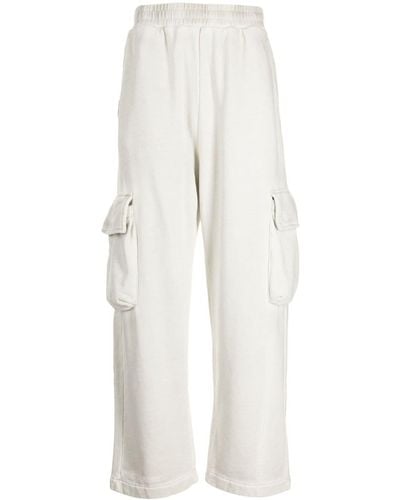 Izzue Pantalones cargo anchos con cintura elástica - Blanco