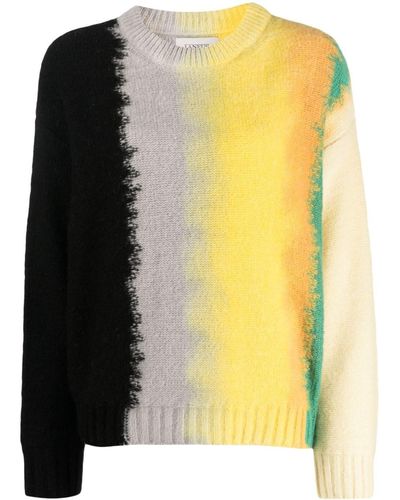 Laneus Gradient-effect Fine-knit Sweater - Black